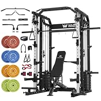 Major Fitness Drone2 Advanced Training Smith Machines– All-in-One Home Gym Squat Rack with Aluminum Pulley Set , Weight Bar, Dual LAT Pull-Down Systems & Cable Crossover Machine for Full-Body Workouts