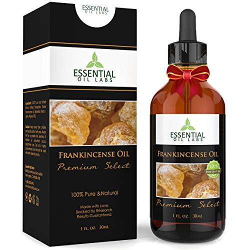 Frankincense Essential Oil - Highest Quality Therapeutic Grade Backed by Research - 1 oz Bottle with Glass Dropper - 100% Pure and Natural Premium Select by Essential Oil Labs