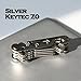 Compact Key Organizer by KEYTEC (12-16 keys) - Premium Key Holder with Built-In Tools - Bottle Opener/Phone Stand - Silver Frame plus Anti Loosening Washer - Great Gift (Silver)