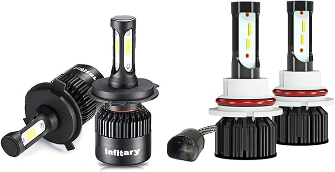 alunar 9007 h4 led headlight bulbs 72w