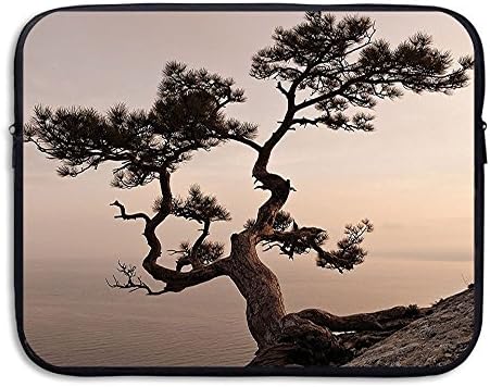 XINSHOU Lonely Juniper Tree On Seaside Cliff Full Moon At Sunset Nature Theme Laptop Sleeve Case Bag Cover For 13-15 Inch Notebook Computer 13 Inch