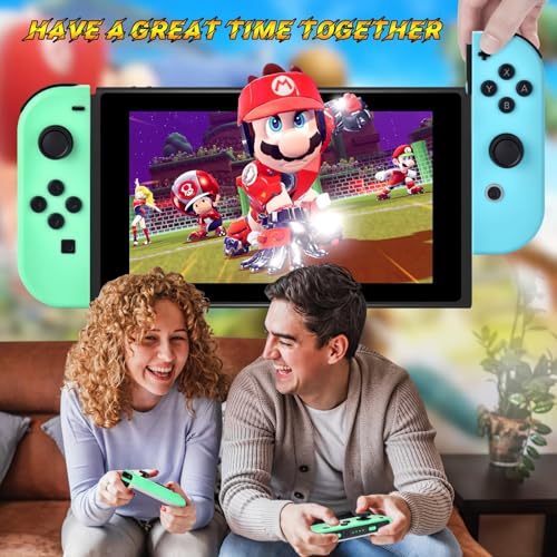Replacement for Switch Controller Work with Switch/Lite/OLED,Wireless Gamepad Support Dual Vibration,6-Axis Gyro,Wake-up,Motion Controls,Screenshot, L/R (Green and Blue)