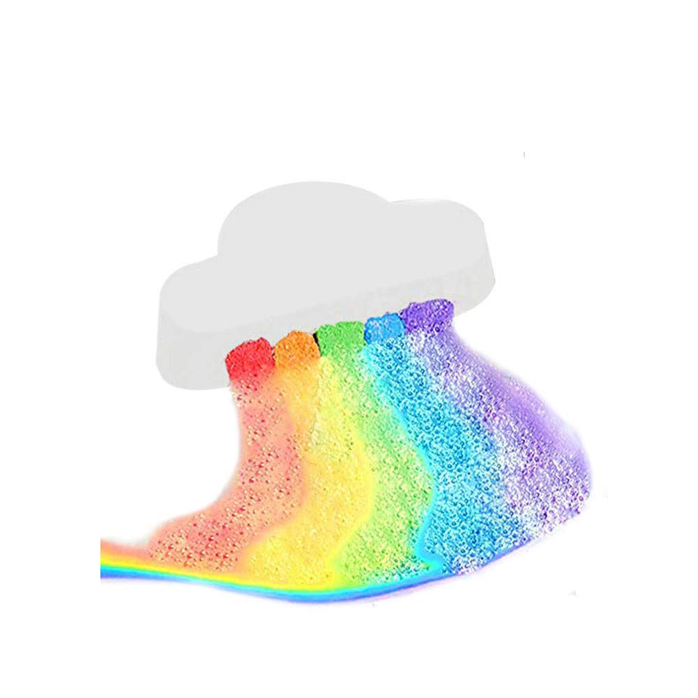 TEEROVA Rainbow Bath Bombs Gift Box - Colorful Cloud-Shaped SPA Bath Bombs, Float & Release Vivid Rainbow Color, Moisturize Dry Skin