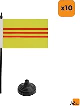 AZ FLAG Set of 10 South Vietnam Table Flags 4x6in 15x10 cm Mini Desk Flags view 4