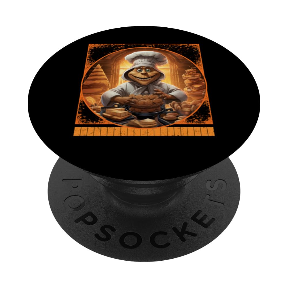 Mummy Chef Baking Halloween Costume Cute Spooky Skeleton Aut PopSockets Swappable PopGrip
