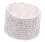 10 Row Rhinestone Stretch Bracelet Silver Tone for Women | Clear Austrian Crystal Prom Bracelet Bridal Silver