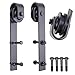 Penson & Co Sliding Barn Door Hardware Antique Style Roller - Black (2 Pack)