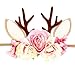 Floral Baby Girls Headband- BEAMIO Antlers Nylon Pink Hairbands Pack of 3