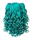 EDENKISS Women Cosplay lolita Clip on Two Ponytails Long Hair Replacement Full Head Wigs (Cyan Green MC137F T5126)