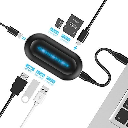 USB C Hub, VFAD Charger Port Convertor for New MacBook Pro Google Pixel, USB C Adapter 3.0 with 4K HDMI Output, USB C Dock for More Multi-Port Charging