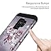 Hocase Galaxy S9 Case, Sturdy 3-Piece Heavy Duty Shockproof Protection Hard Armor Cover Rubbery Protective Case w/Unique Flower Pattern Design for Samsung Galaxy S9 2018 - Light Purple Flowers