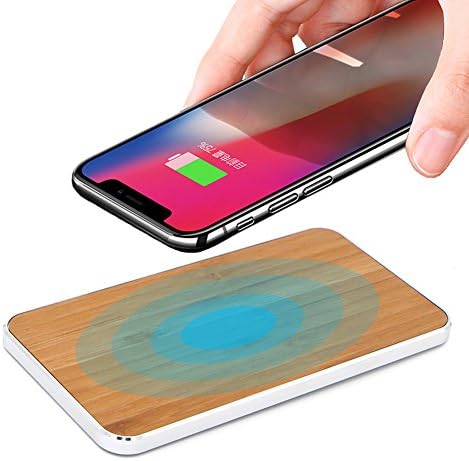 JACA Square Bamboo Elegant Wireless Charger For iPhone 8 /iPhone 8 Plus /iPhone X Samsung Galaxy Note 8 / Note 5 / S6 / S7 Edge / S8 / S8+ Google Nexus 4 /5 / 6 Wireless Charging Pad For Smart Phones