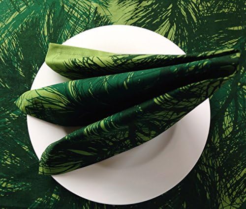 MARIMEKKO Fabric Green cloth napkins "Mänty" (Pine), design by Maija Isola, 100% cotton pine rich green fabric napkins, green table linens, table decor
