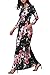 GAMISS Women Vintage Floral 3/4 Sleeve Long Dress Boho Casual Wedding Party Maxi Dress