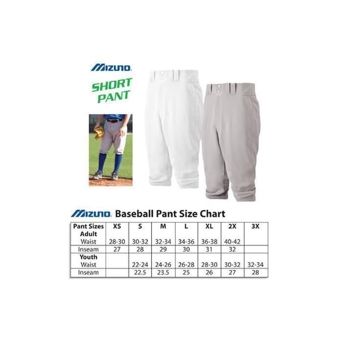 mizuno youth softball pants size chart