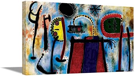 Tamatina Framed Canvas Gallery Wrap Framed Paintings By Joan Miro| Home Decorative Gift Item | Frame Size - 42X24 Inches.G