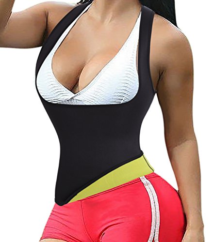 Plus Size Slimming Waist Trainer Vest Hot Thermo Sweat Sport Sanua Suit Fat Burner (3XL, Black)