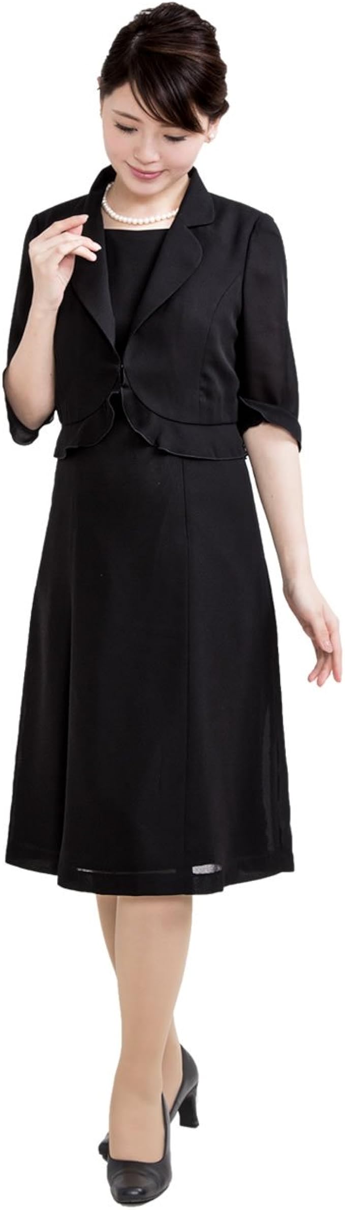 Amazon Co Jp 夏用 ブラックフォーマル ウォッシャブル 前開き ワンピース 喪服 礼服 黒 ミセス サマー 紫外線カット Ms 2221 Uv 服 ファッション小物