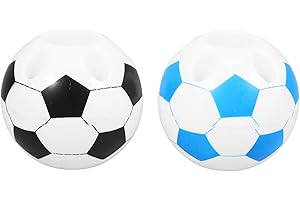 GLEAVI 2pcs Soccer Pencil Holder Set Football Desk Organizer Pen Stand Sports Ball Decor for Boys Office