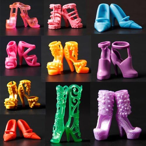 10 Pair Mixed High Heel Shoes For 29cm Barbie Doll Clothes Accessories by GAOHOU