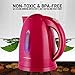 Ovente Electric Kettle 1.7 Liter Cordless Hot Water Boiler, 1100W with Automatic Shut-Off and Boil Dry Protection, Fast Boiling BPA-Free Portable Instant Heater for Making Tea, Coffee, Pink KP72F