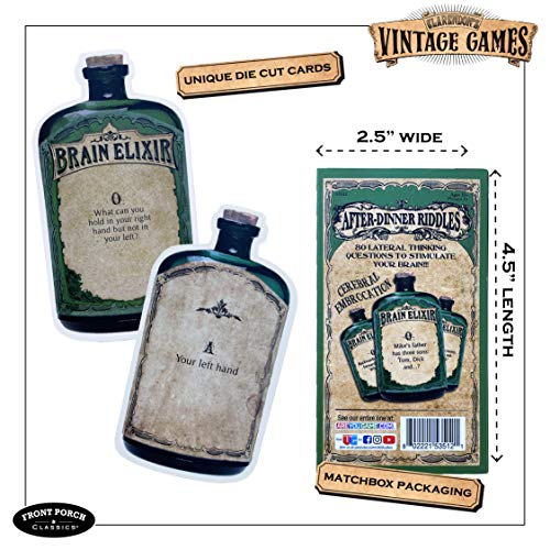 Front Porch Classics Brain Elixir After Dinner RIDDLES Cards, Package