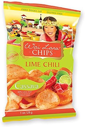 Wai Lana Cassava Chips | Lime Chili, Gluten-Free, Vegan, 1 Ounce (Pack of 40 Single Serve Chips)