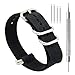 CIVO Heavy Duty G10 Zulu Military Watch Bands NATO Premium Ballistic Nylon Watch Strap 5 White Rings with Stainless Steel Buckle 20mm 22mm 24mm … (Black, 20mm)