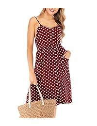 Vestido de mujer casual floral vintage de una línea plisado con bolsillos