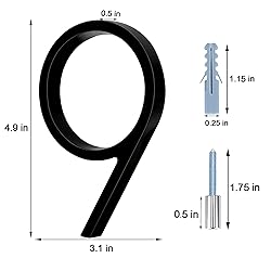 House Numbers For Outside - 5 Inch Modern Floating