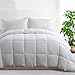 SOPAT Comforter Soft Goose Down Alternative Duvet Insert Summer Cooling 2100 Series Quilt with Corner Tab for All Season, Prima Microfiber Filled (White, King (90