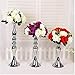 2 Pieces 50cm Height Metal Candle Holder Candle Stand Wedding Centerpiece Event Road Lead Flower Rack (Silver x 2) (Silver, 19.6