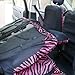 OxGord 17pc Set Zebra Animal Print Auto Seat Covers Set - Front Low Back Buckets - Rear Split Bench - Pink & Black