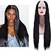 Clip in U part Half Wig For Black Women Black Silky Straight Long Hair Extensions Synthetic Hairpiece Full Head Thick 1Pc None Lace Front Hair Wigs Heat Friendly Fiber 28