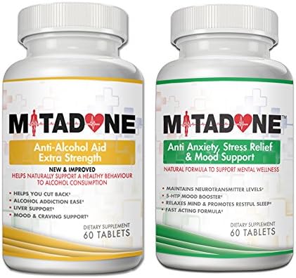 Mitadone Anti-Alcohol Aid & Anxiety/Stress/Mood Support Multi Vitamin Program (150 Count ) Pack