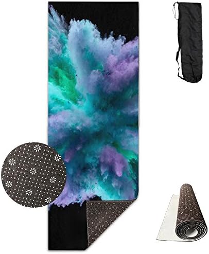 Non Slip Yoga Mat Foam Premium Printed 24 X 71 Inches Great For Exercise Pilates Gymnastics Carrying Strap