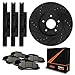 Max KT004383 [ELITE SERIES] Front + Rear Performance Slotted & Cross Drilled Rotors and Ceramic Pads Combo Brake Kit