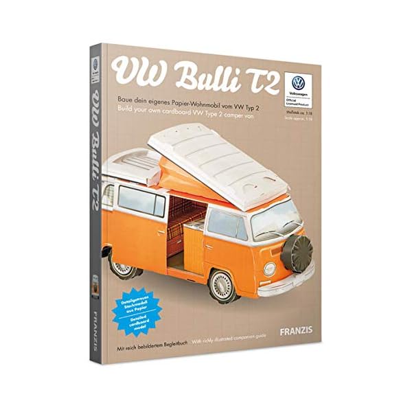 VW Bulli T2: Baue dein eigenen Papier-Wohnmobil vom VW Typ 2. Kartonbausatz im MaÃstab ca. 1:18 mit 38 Bauteilen