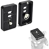 Akeipho 2 Pieces Aluminum 60mm Universal Quick Release Plate with 1/4 Inch Screw, Arca Swiss Plate Tripod Mount for DSLR Camera Tripod Ball Head (Black)