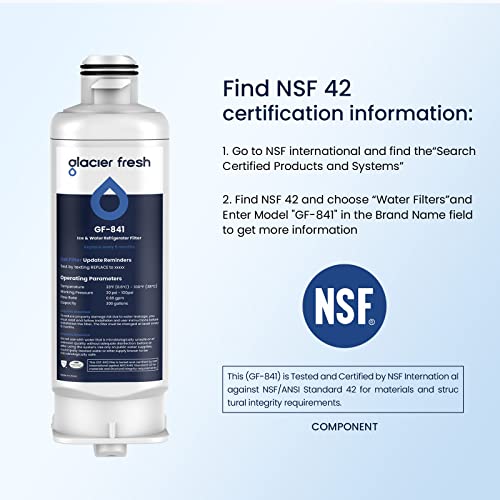 GLACIER FRESH DA9717376B HAFQIN Water Filter Replacement for Samsung