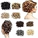 FIRSTLIKE Short Messy Curly Dish Hair Bun Extension Easy Stretch hair Combs Clip in Ponytail Extension Scrunchie Chignon Tray Ponytail Hair piece Wig Hairpieces