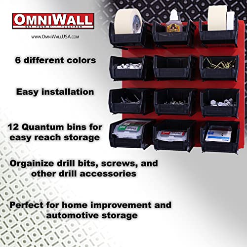 OmniWall Bin Storage System Wall Mounted 16" x 16" Metal Garage Tool
