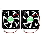 Security-01 2 Packs 80mm by 80mm by 25mm 8025 12V DC 0.20A Ball Bearing Brushless Cooling Fan 2pin AV-F8025MB UL CE