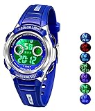 Multi Coloured Lights Time Teacher Watch for Boys Digital Sports Swim,Frozen,Waterproof Kids Boys Watches Blue,for Age 3-8