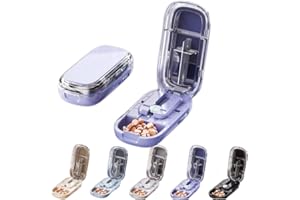 EPMANN Echu Pill Cutter, Echu Pill Splitter, Adjustable 1/2 1/4 Splitter for Large, Small and Tiny, with Improved Sharp Blade, Professional Portable Pills Cutter for Small and Tiny Pills(Purple)