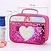 Hamkaw Kids Lunch Box Flip Sequins Insulated Lunch Tote Bag Reversible Flippy Glitter Sparkly Girls Reusable Lunchbox Glittering Shining School Travel Meal Tote Kit