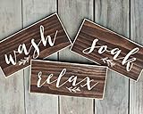 Rustic Wood Signs Wash Soak Relax Bathroom Spa Signs