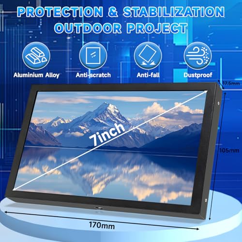 7 Inch Mini Monitor HDMI, Portable Vga Monitor with AV BNC 1024×600 IPS LCD screen, with 178° View Angle and Built-in Speakers, Multi-Function Small Display for Raspberry Pi PC/TV/DVD/CVBS(Non-Touch)