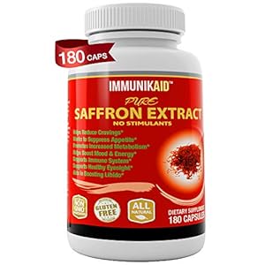 Pure Saffron Supplement Appetite Suppressant-180 Powerful Golden Saffron Extract Capsules for Healthy Natural Weight…