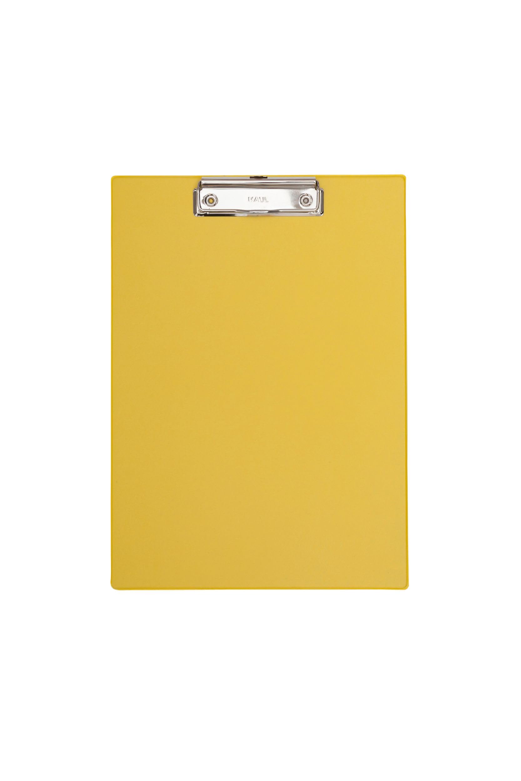 MAUL 2335213 A4 Portrait Clipboard with Foil Cover - Yellow